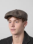 Кепка STETSON арт. 6840359 HATTERAS CHECK VIRGIN WOOL/SILK CERRUTI (темно-коричневый / бежевый)